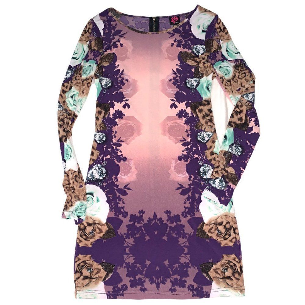 2B BEBE floral pink and purple dress